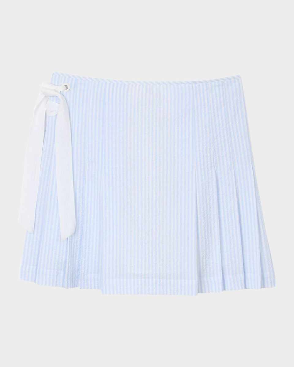 Noora Striped Seersucker Mini Skirt